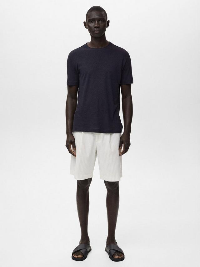 Mango 100% linen basic t-shirt
