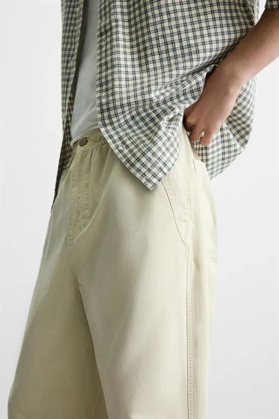 Zara distressed canvas trousers