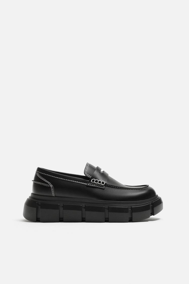 ZARA CHUNKY WORN LOAFERS