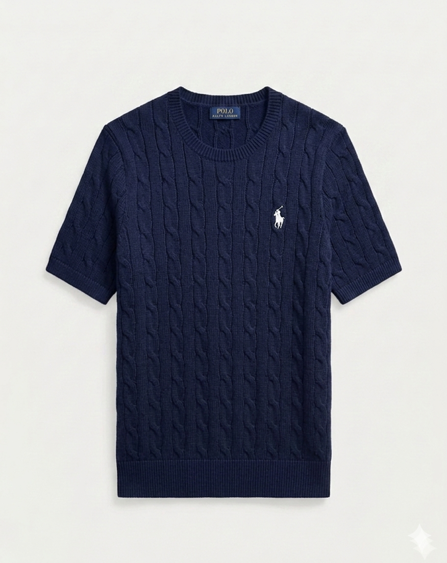 POLO RALPH LAUREN Cable-Knit Cotton Short-Sleeve Jumper
