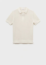Mango Openwork cotton knitte polo shirt