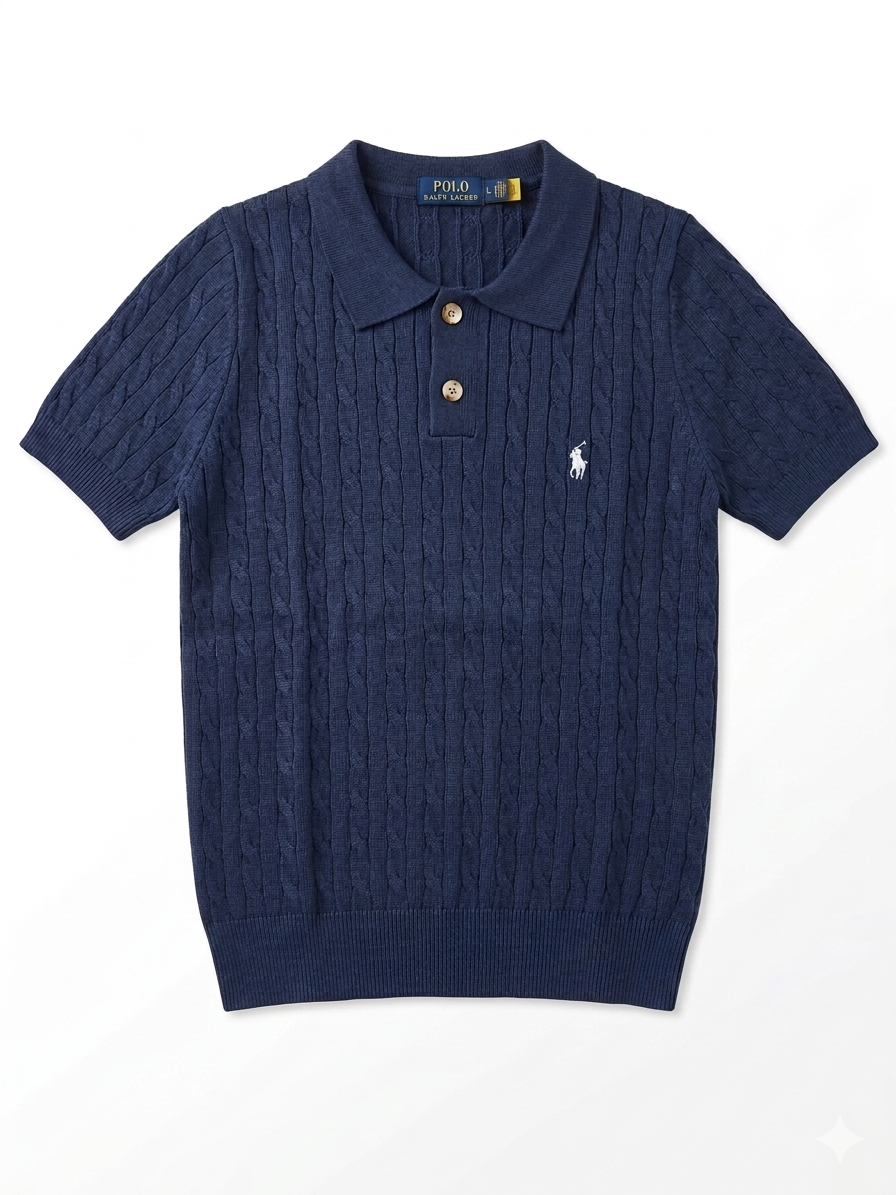 POLO RALPH LAUREN Cable-Knit Cotton Short-Sleeve Jumper