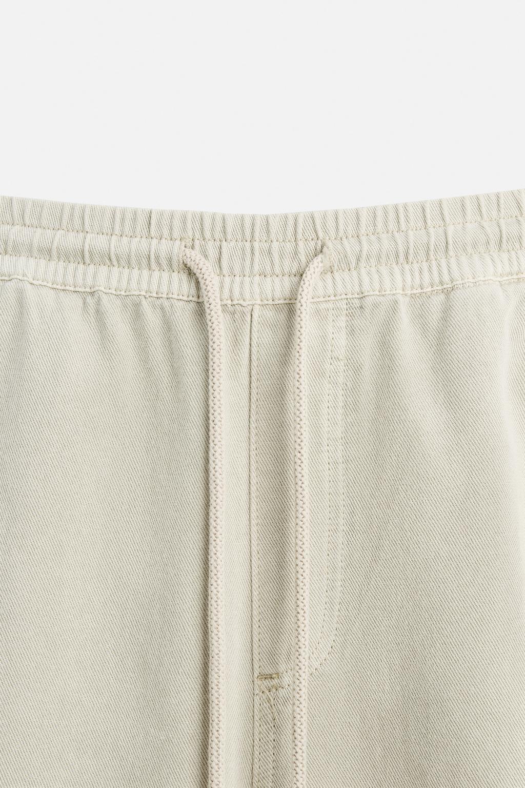 ZARA WASHED JOGGER WAIST TROUSERS