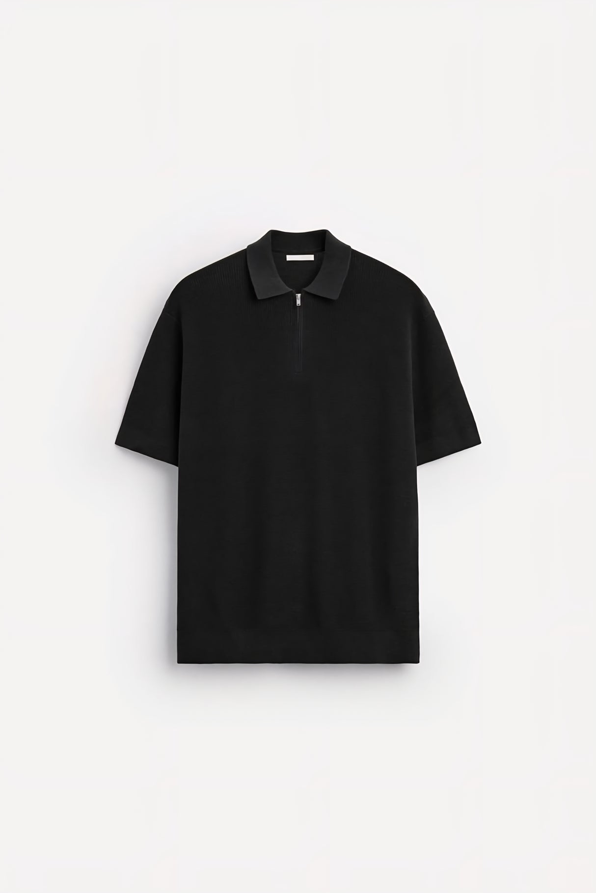 ZARA TEXTURED WEAVE POLO SHIRT WITH ZIP