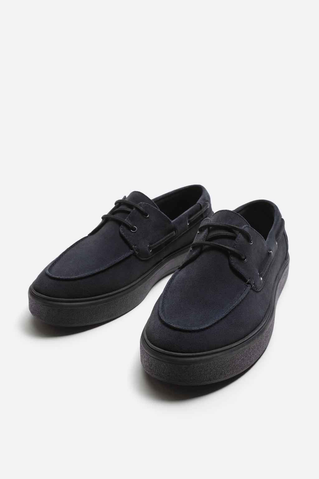 ZARA CASUAL LEATHER DECK SHOES