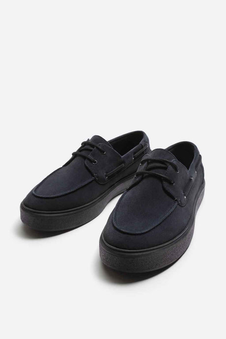 ZARA CASUAL LEATHER DECK SHOES