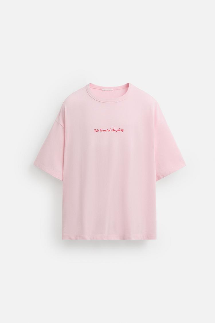ZARA SLOGAN PRINT T-SHIRT