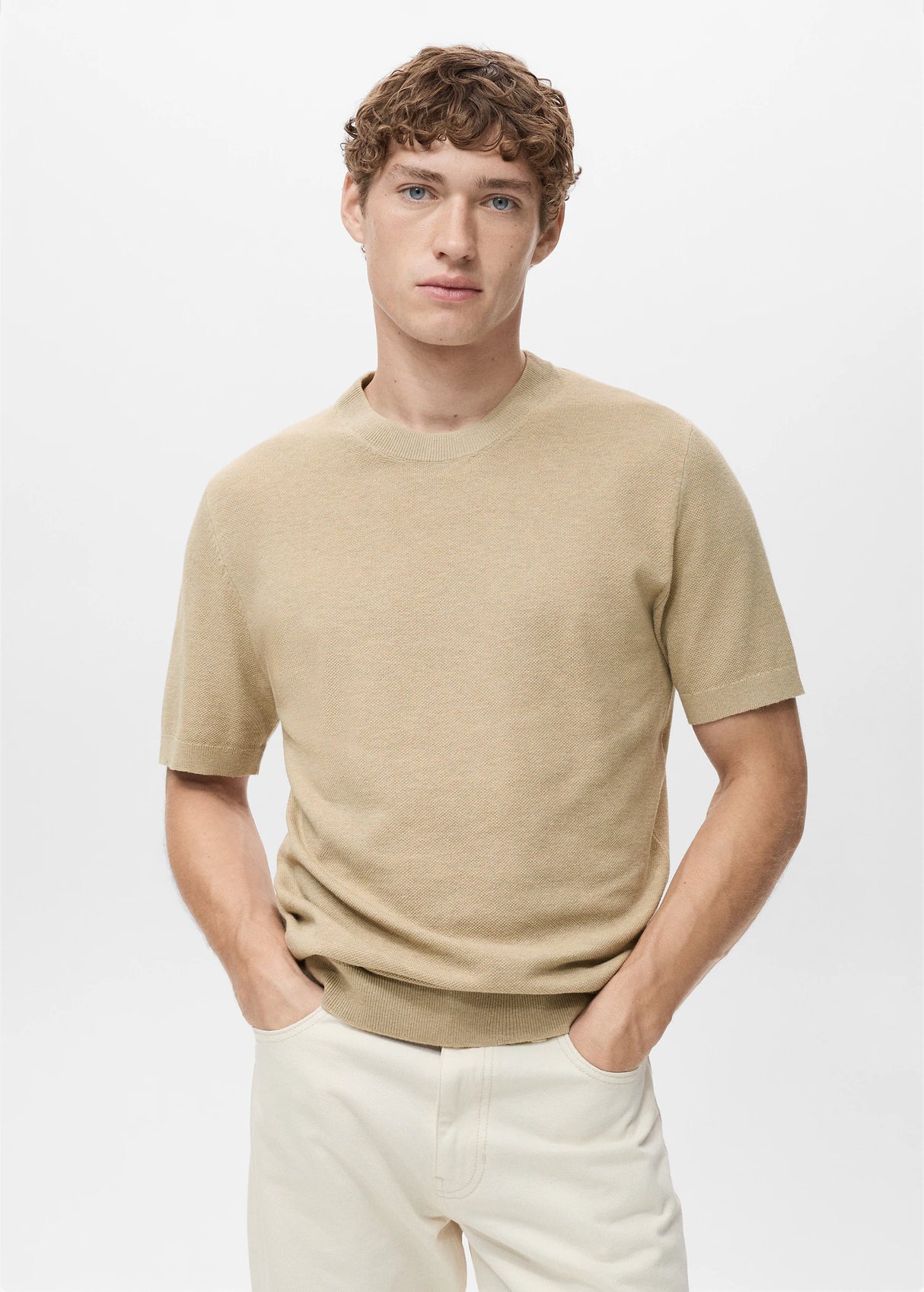 Mango Cotton fine-knit t-shirt