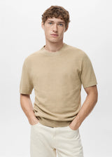 Mango Cotton fine-knit t-shirt