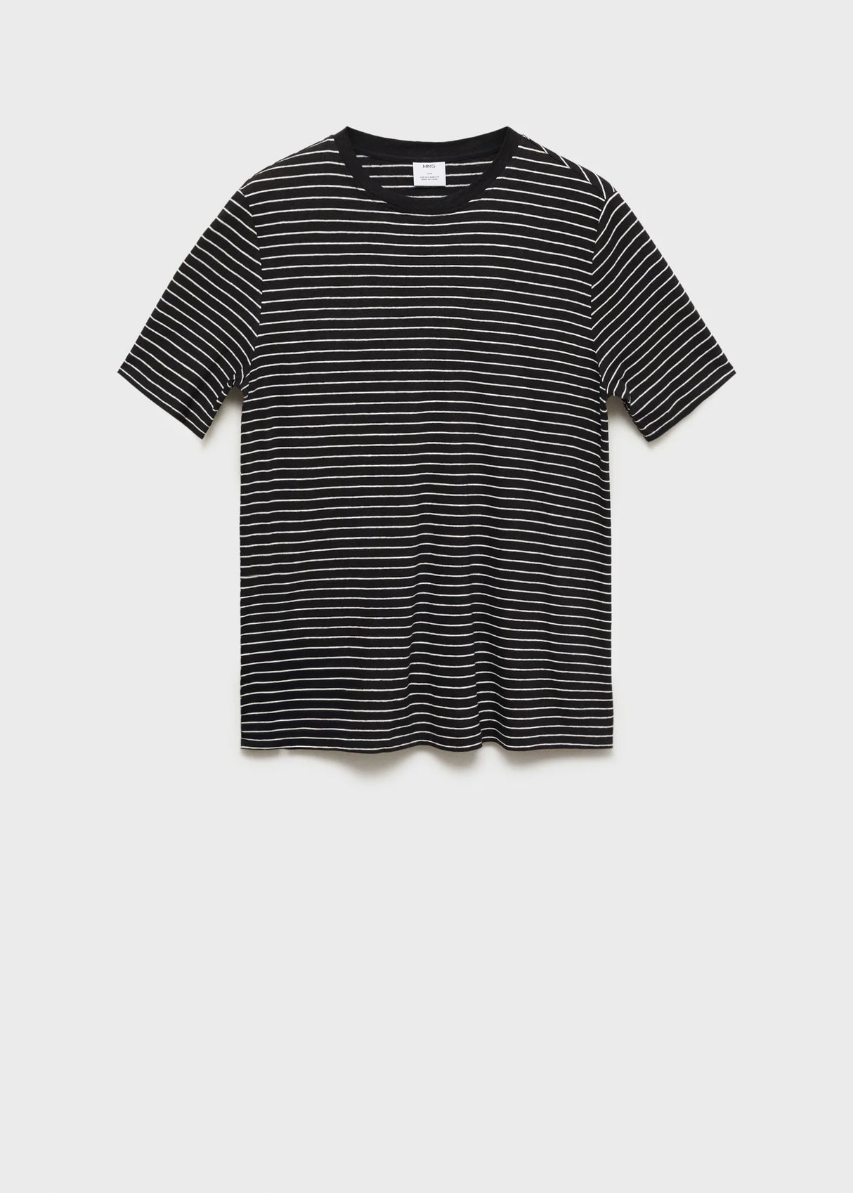 Mango 100% linen striped t-shirt