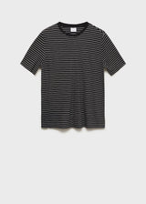 Mango 100% linen striped t-shirt