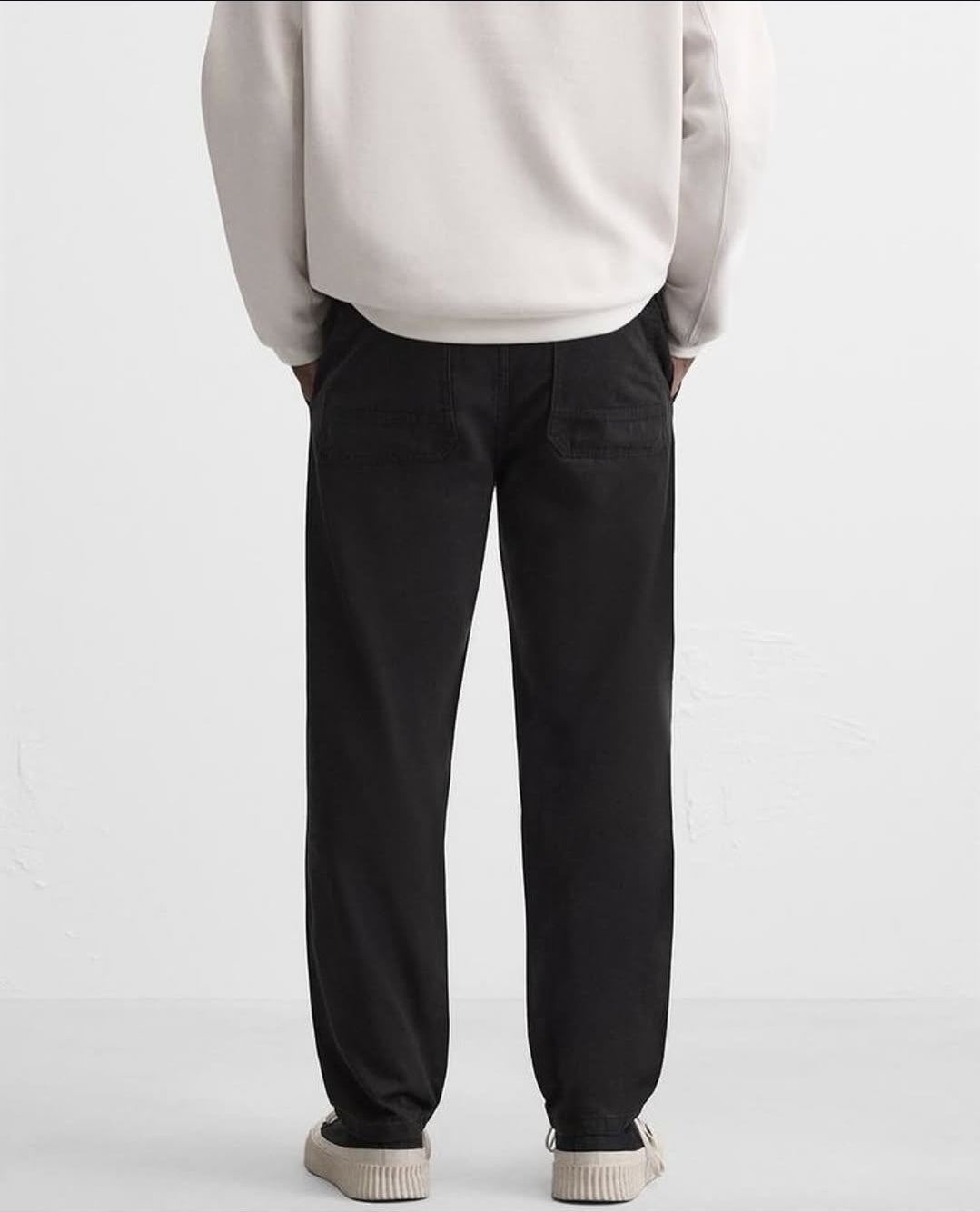 ZARA WASHED JOGGER WAIST TROUSERS