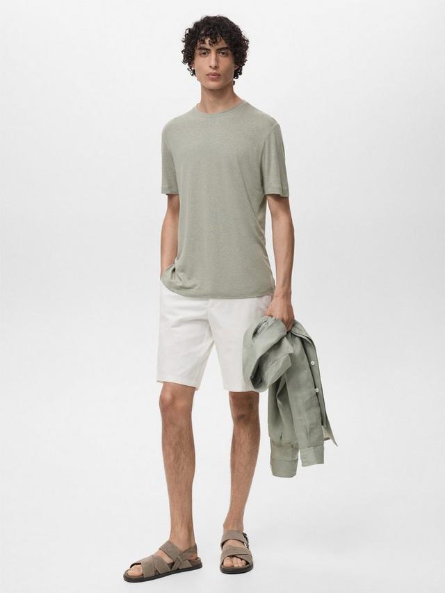 Mango 100% linen basic t-shirt