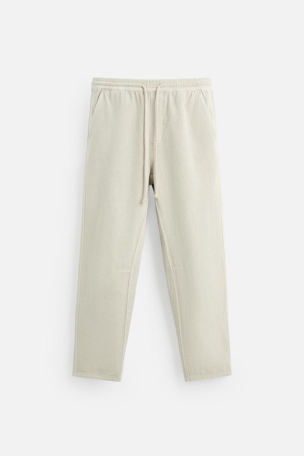 ZARA WASHED JOGGER WAIST TROUSERS
