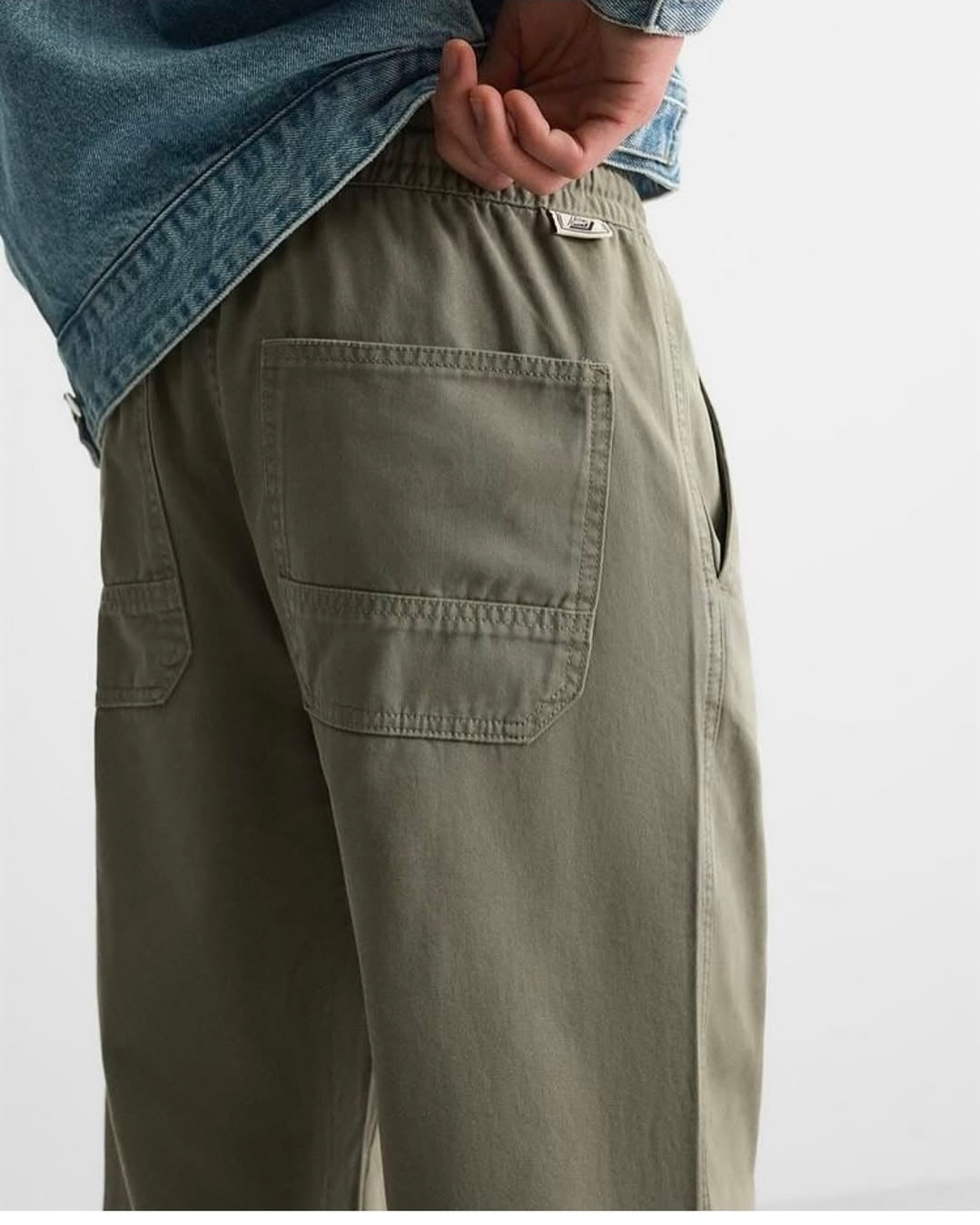 ZARA WASHED JOGGER WAIST TROUSERS