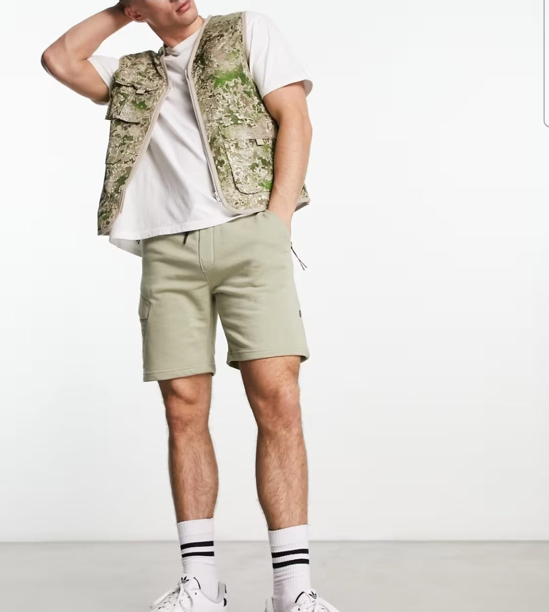 Bershka cargo jersey shorts