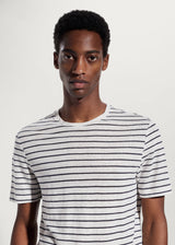 Mango 100% linen striped t-shirt