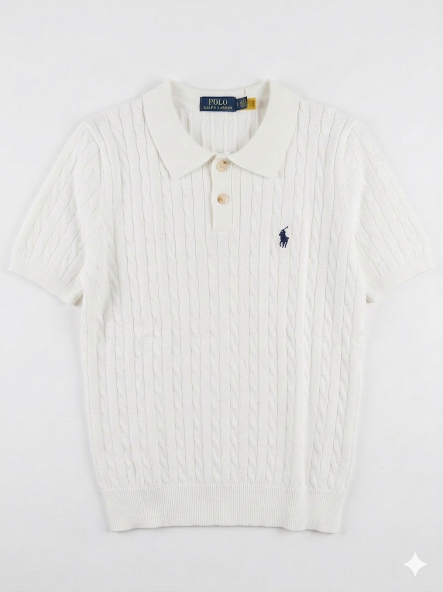 POLO RALPH LAUREN Cable-Knit Cotton Short-Sleeve Jumper