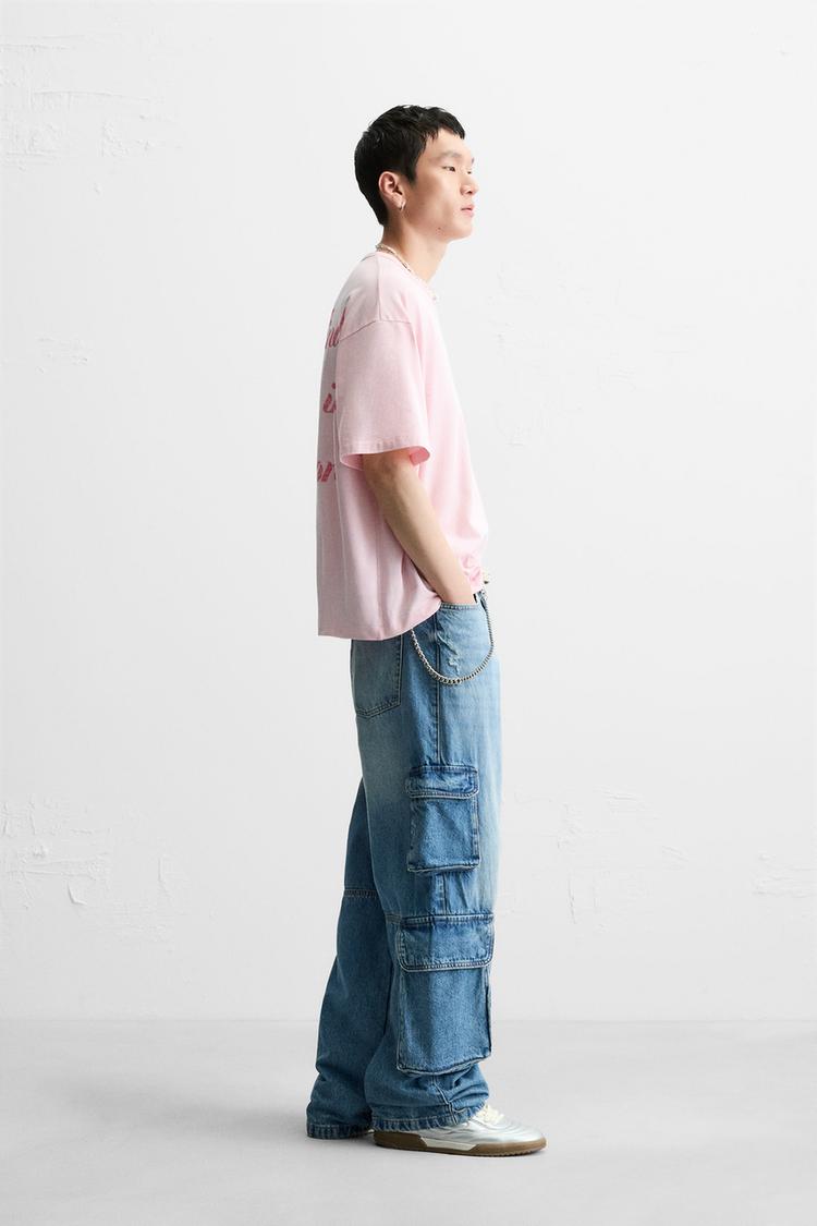 ZARA SLOGAN PRINT T-SHIRT
