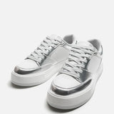 ZARA METTALIC LEATHER SNEAKERS