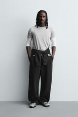 ZARA BASIC WIDE-LEG SWEATPANT JOGGERS