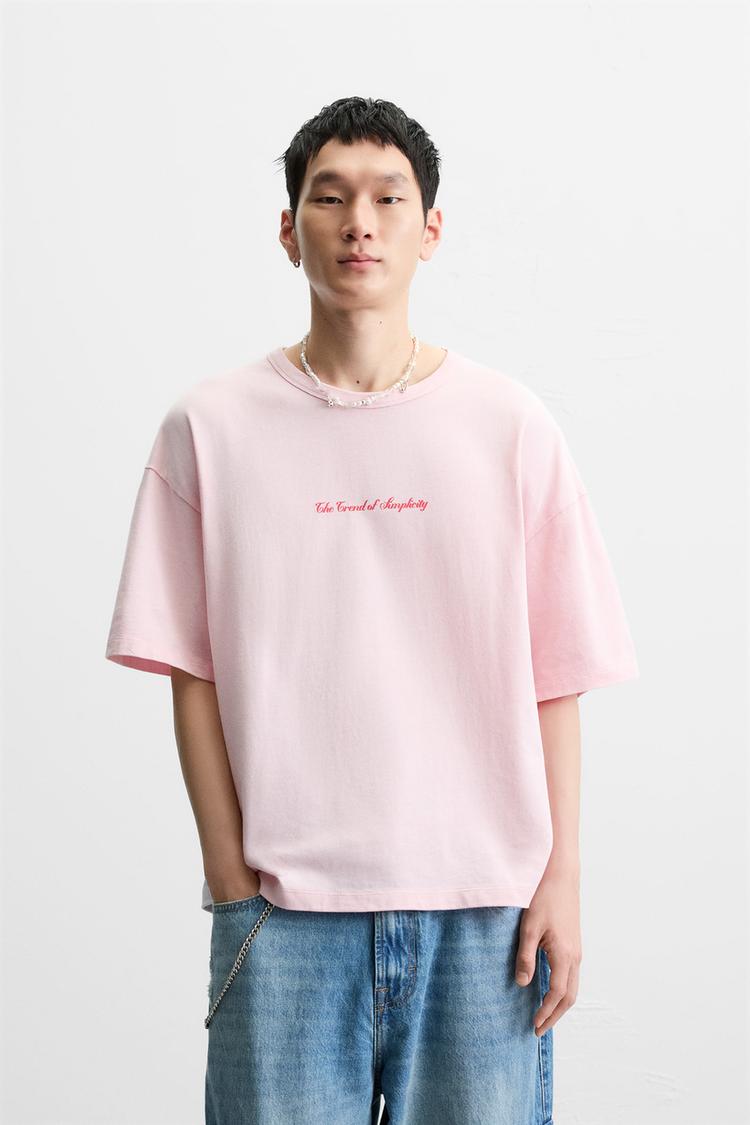 ZARA SLOGAN PRINT T-SHIRT
