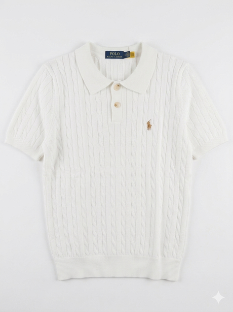 POLO RALPH LAUREN Cable-Knit Cotton Short-Sleeve Jumper