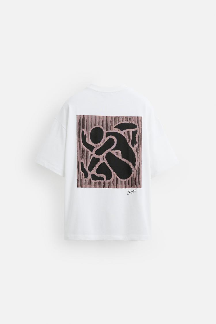 ZARA CONTRAST PRINT T-SHIRT