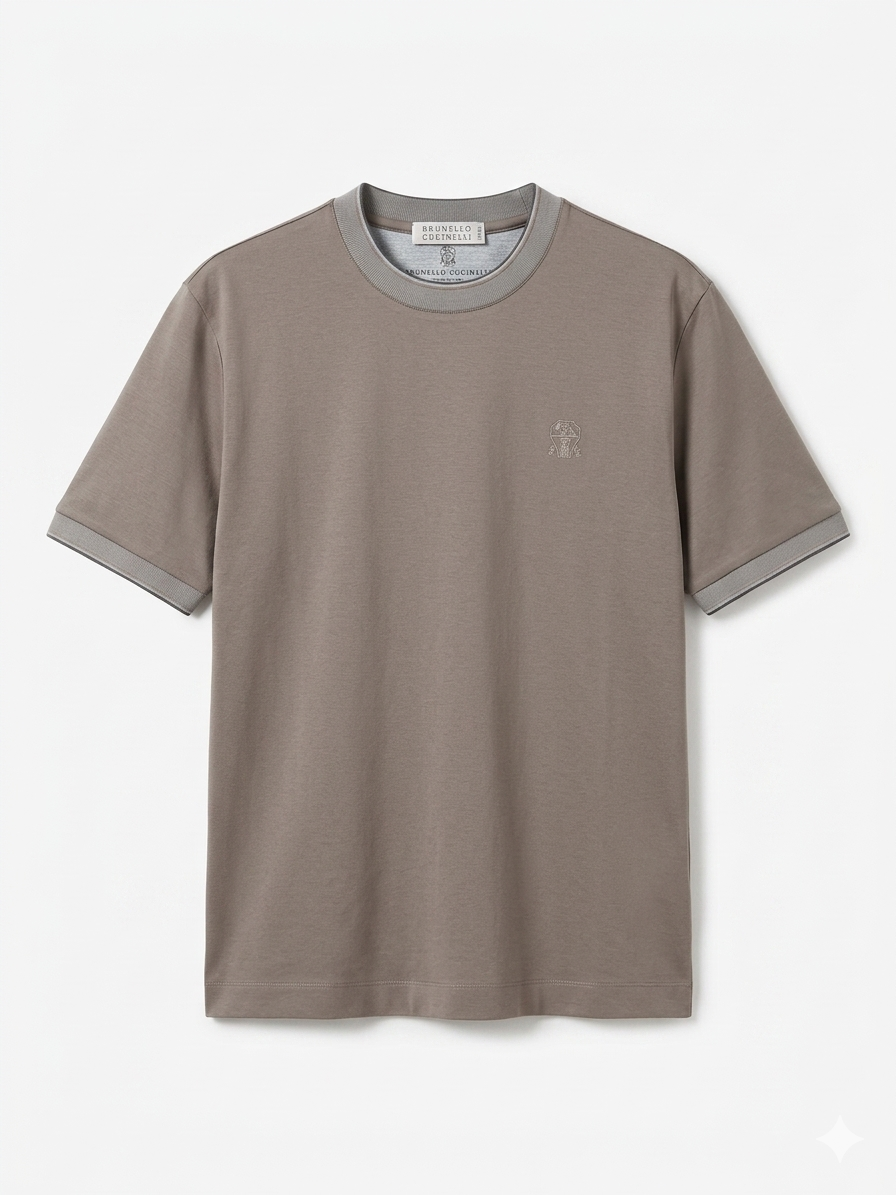 brunello cucinelli T-shirt embroidered logo
