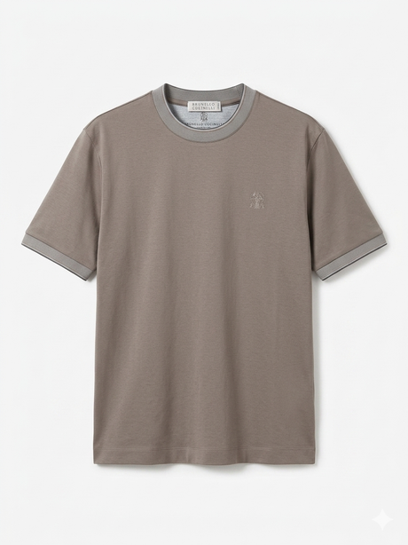 brunello cucinelli T-shirt embroidered logo
