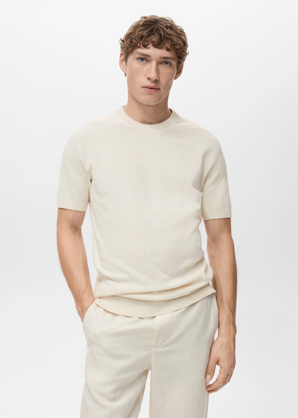 Mango Cotton fine-knit t-shirt
