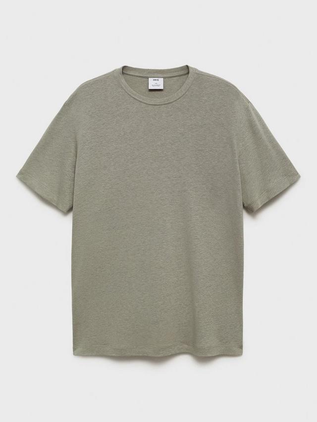 Mango 100% linen basic t-shirt