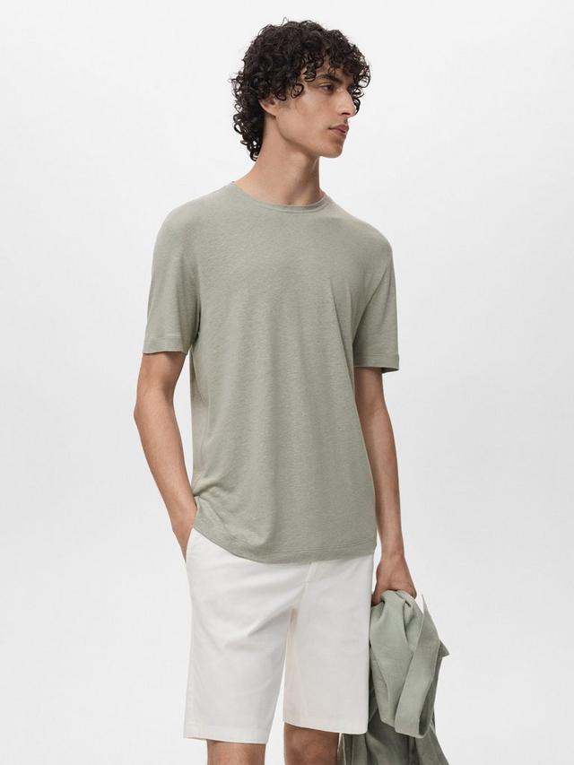 Mango 100% linen basic t-shirt