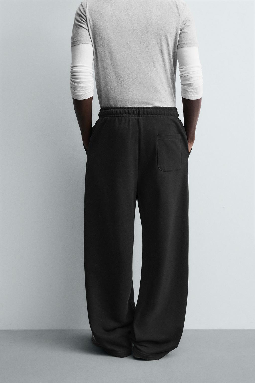 ZARA BASIC WIDE-LEG SWEATPANT JOGGERS