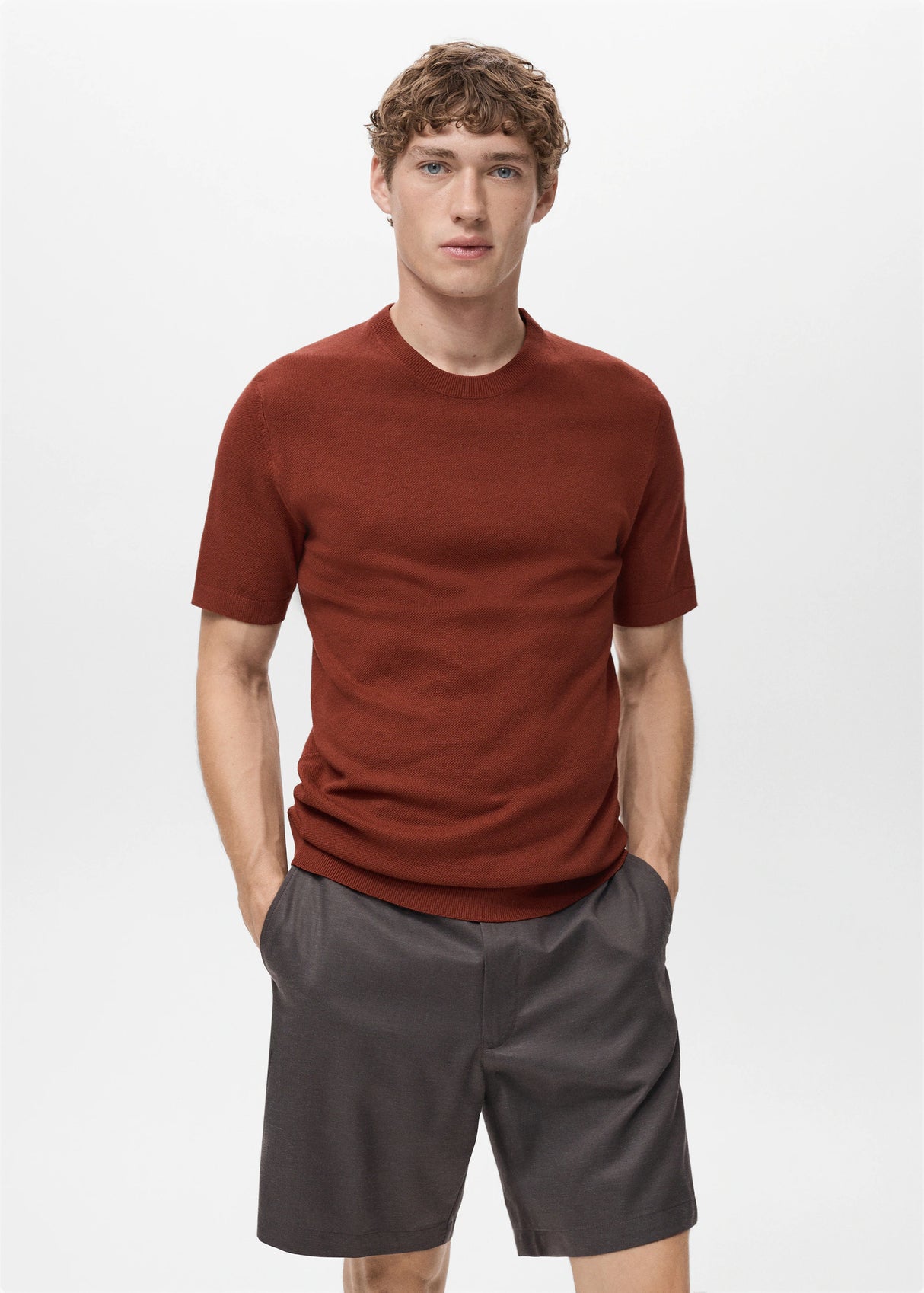 Mango Cotton fine-knit t-shirt