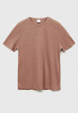 Mango 100% linen basic t-shirt