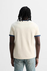 ZARA RIB CONTRAST TEXT T-SHIRT