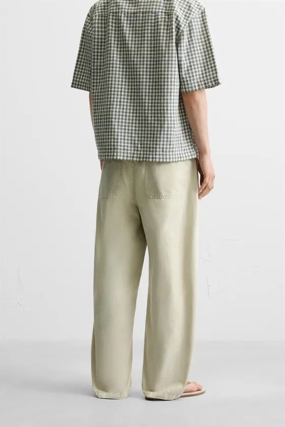 Zara distressed canvas trousers