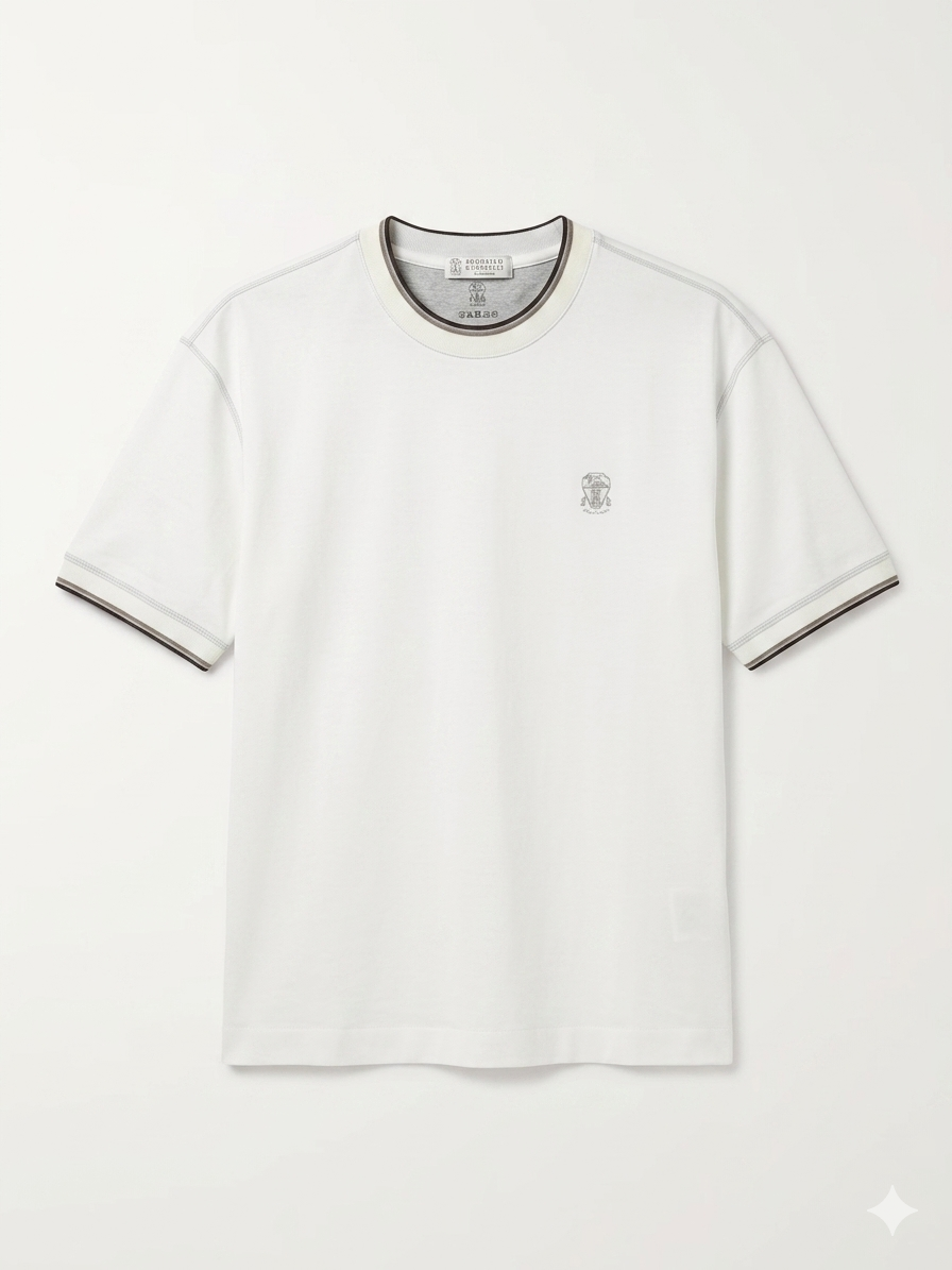 brunello cucinelli T-shirt embroidered logo