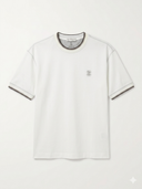 brunello cucinelli T-shirt embroidered logo