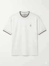 brunello cucinelli T-shirt embroidered logo