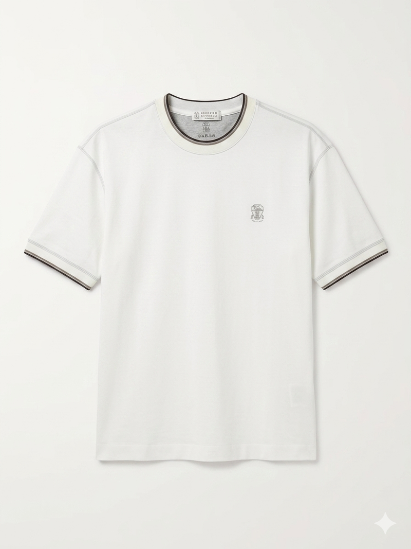 brunello cucinelli T-shirt embroidered logo