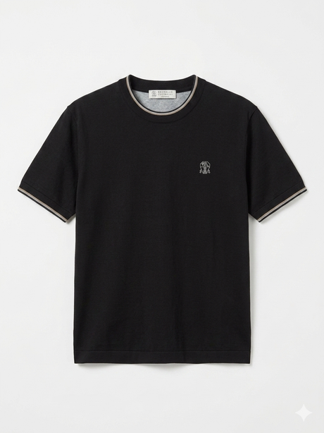 brunello cucinelli T-shirt embroidered logo