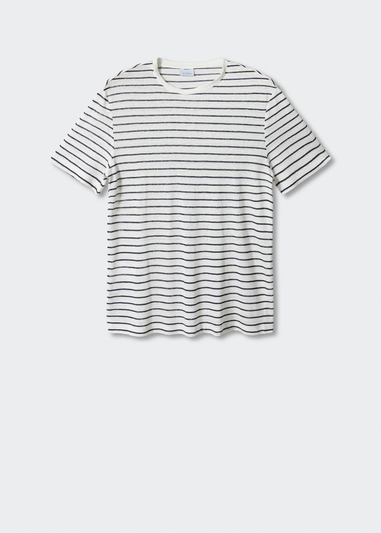 Mango 100% linen striped t-shirt