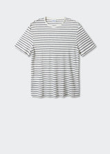 Mango 100% linen striped t-shirt