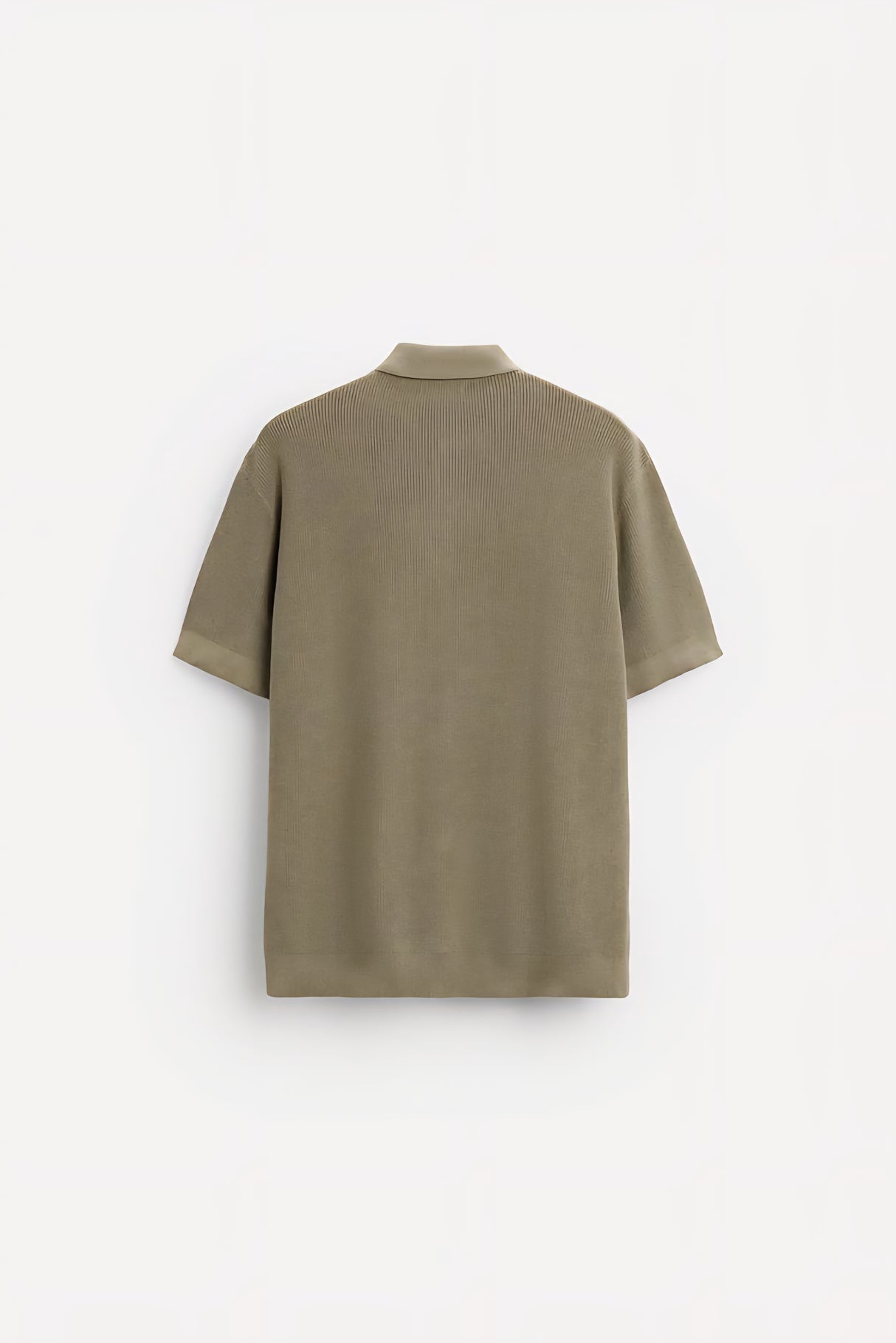 ZARA TEXTURED WEAVE POLO SHIRT WITH ZIP