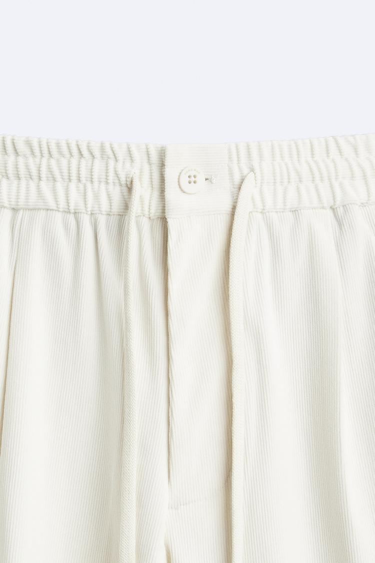 ZARA CORDUROY PANTS WITH A DRAWN BELT