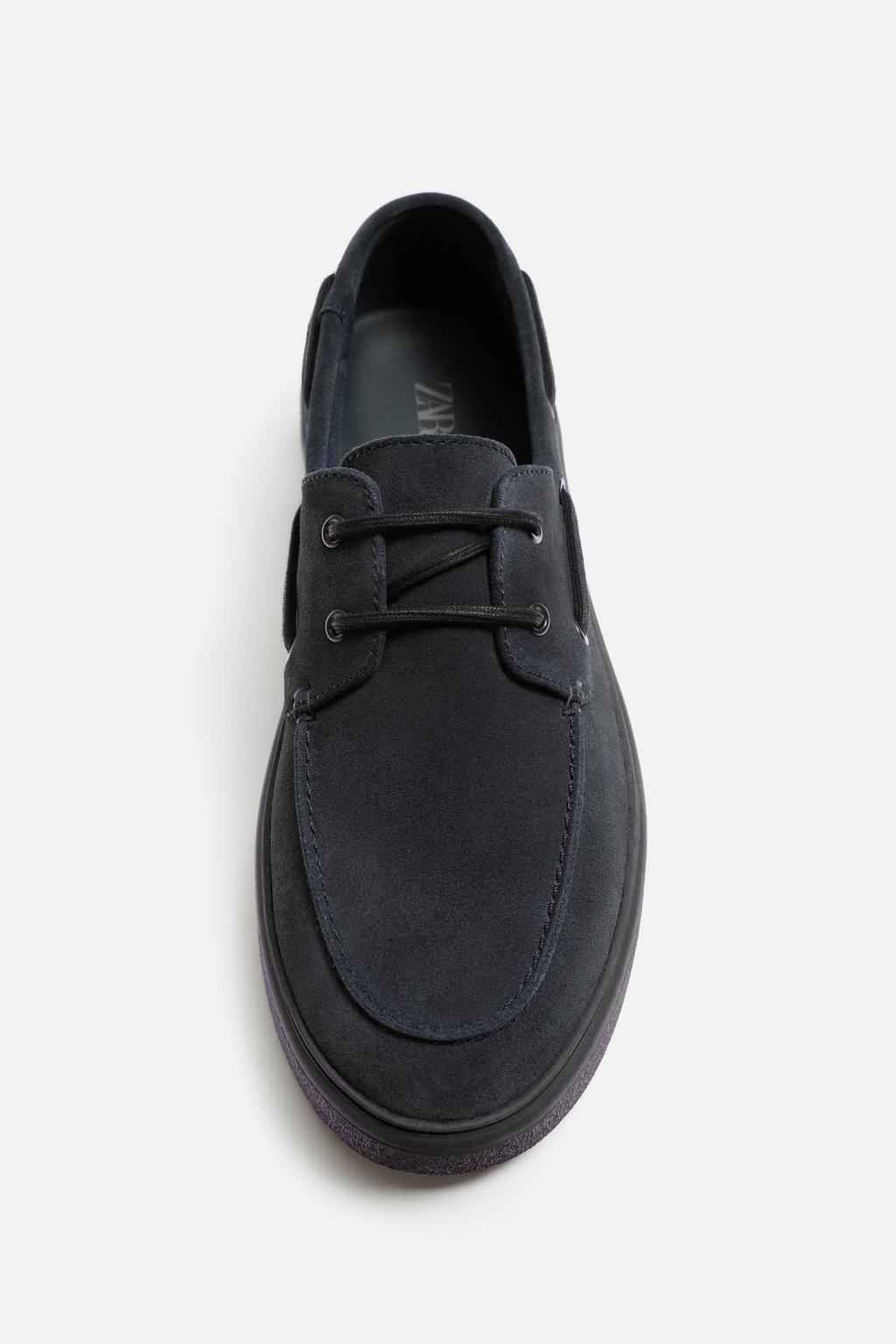 ZARA CASUAL LEATHER DECK SHOES