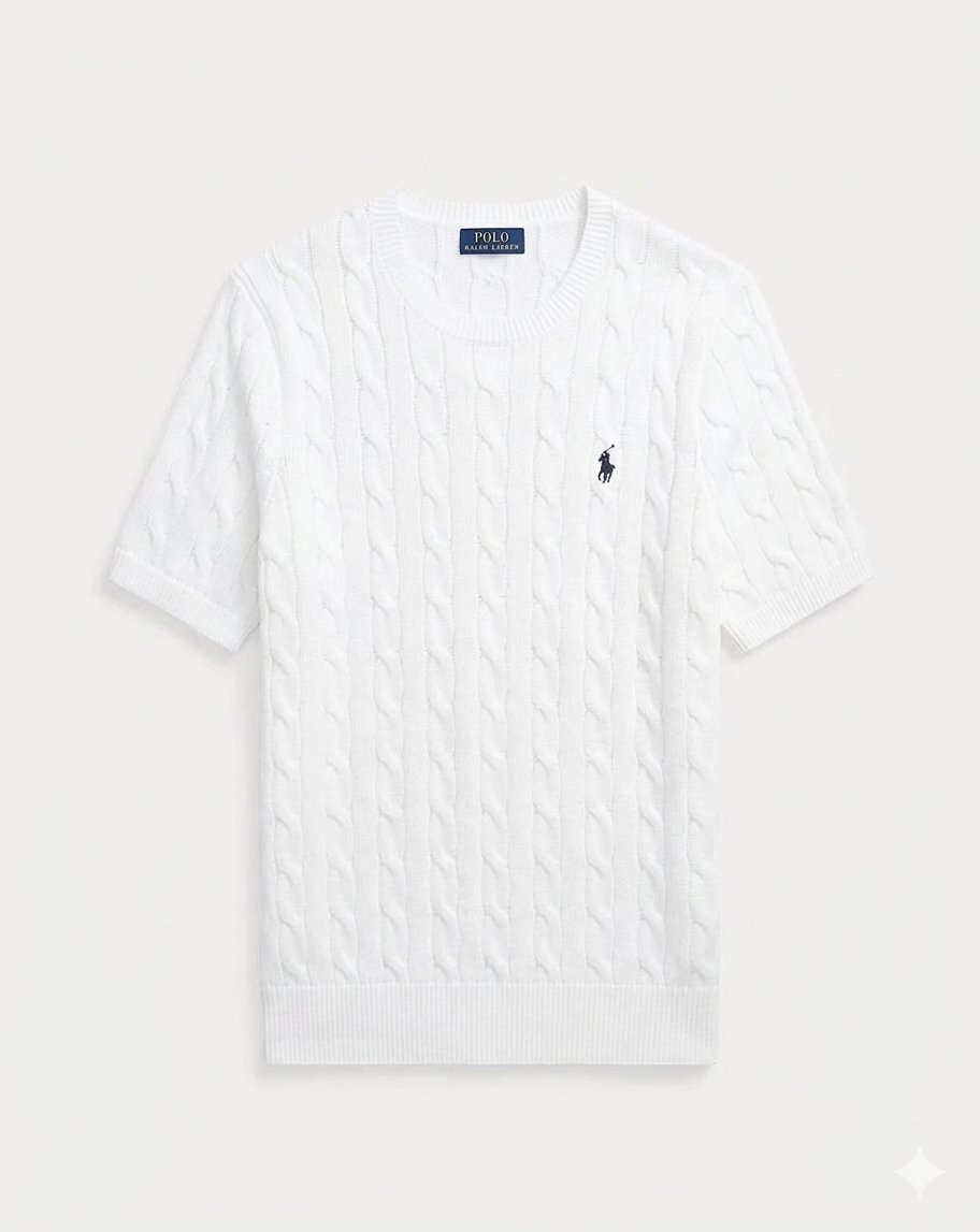 POLO RALPH LAUREN Cable-Knit Cotton Short-Sleeve Jumper