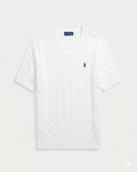 POLO RALPH LAUREN Cable-Knit Cotton Short-Sleeve Jumper